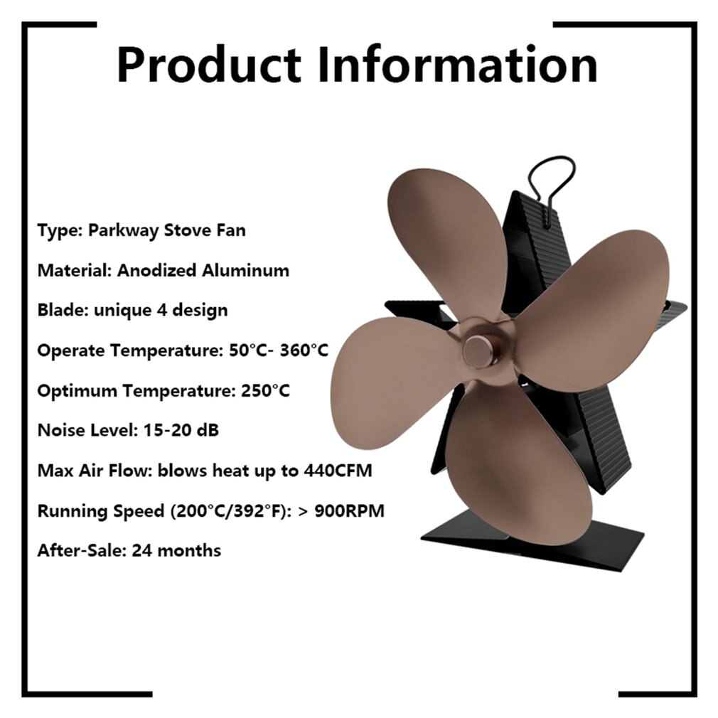 Premium Fireplace Thermodynamic Fan Alumina Fan Blade Ultra Quiet Warm Fireplace Fan Thermal Power Fan