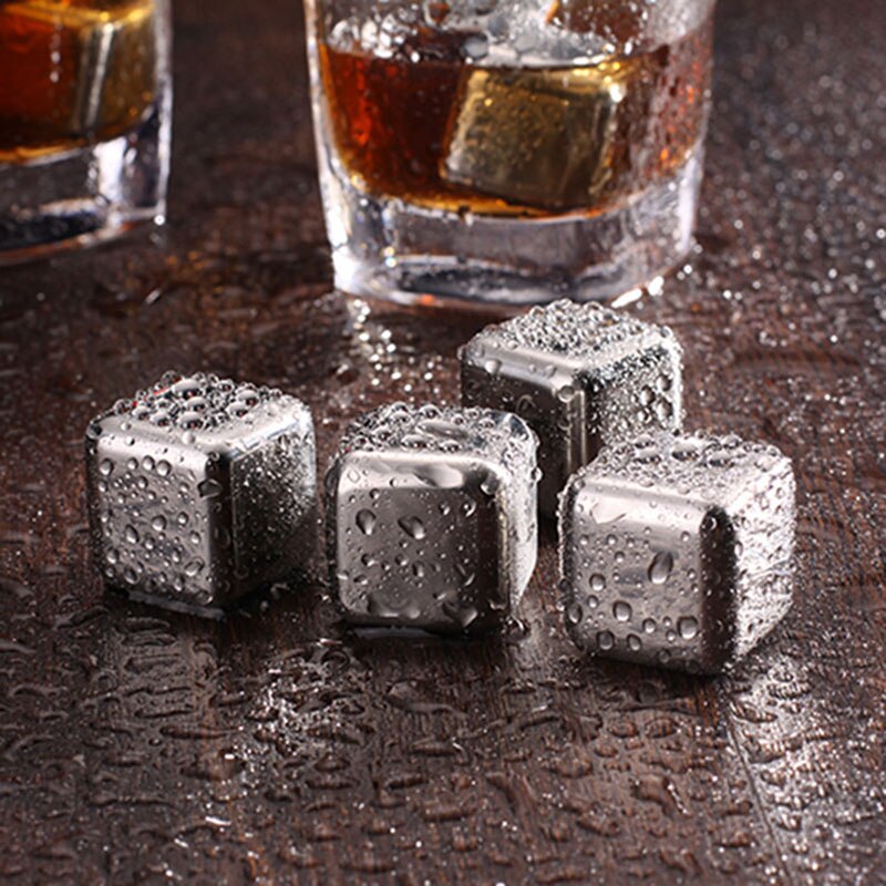 Wein Whiskey Steine Kühler Eis Stein 304 Edelstahl Eiswürfel wiederverwendbar metall Bahre Kühler Für Wodka Champagner Würze Bar