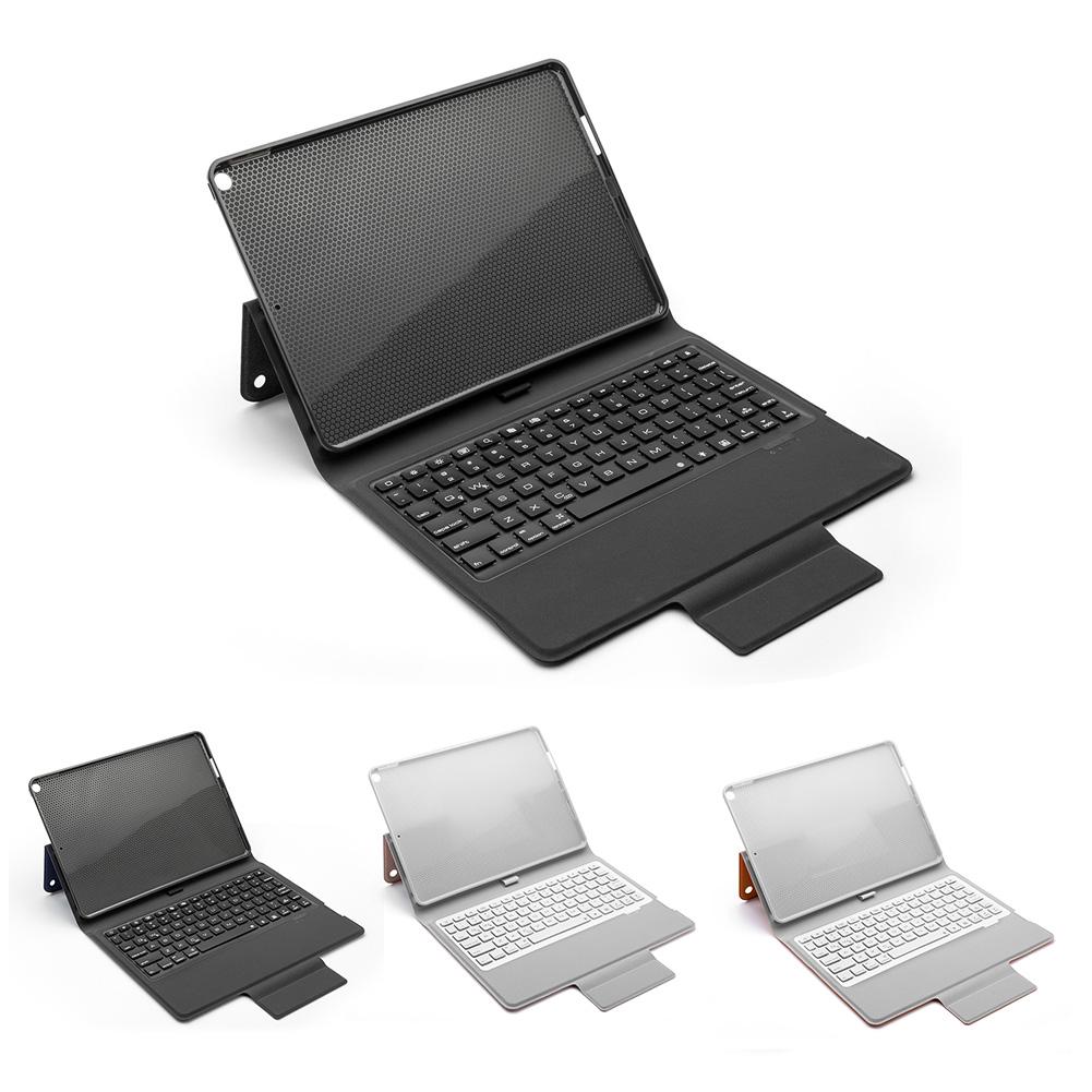 Gorąca sprzedaż Tablet klawiatura delikatne tekstury klapki skórzane etui Bluetooth bezprzewodowa klawiatura podświetlenie dla iPad 10.2 cal 2019