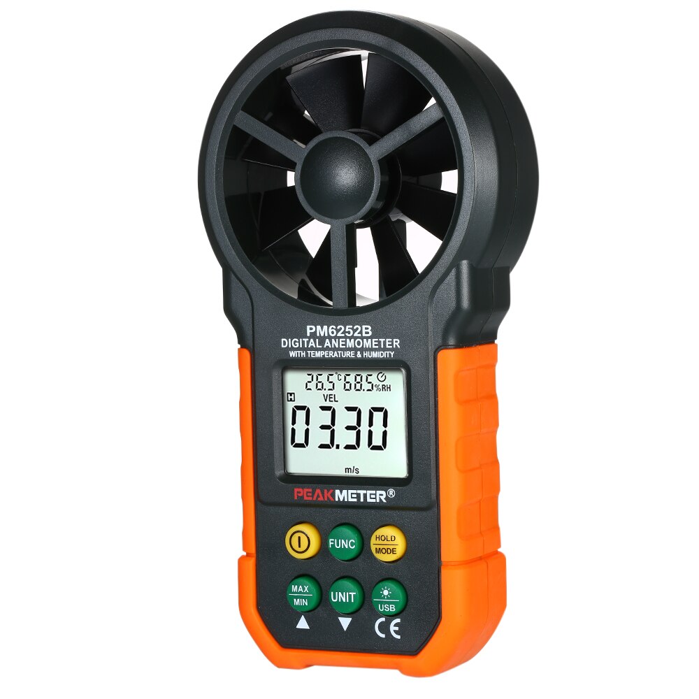 Digital Anemometer Wind Speed Meter LCD Digital Anemometer Air Volume/Temperature/Humidity for Weather Data Collection