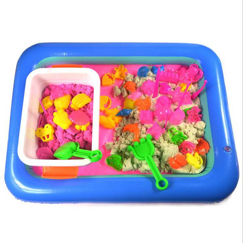 Multi-function Inflatable Sand Tray Inflatable Sandbox For Children Kids Indoor Playing Sand Clay Color Mud Toys Accessories