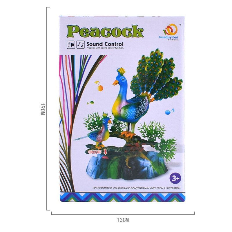 Sound Control Bird Voice Control Peacock Open Screen Music Lighting Induction Sound Control Toy