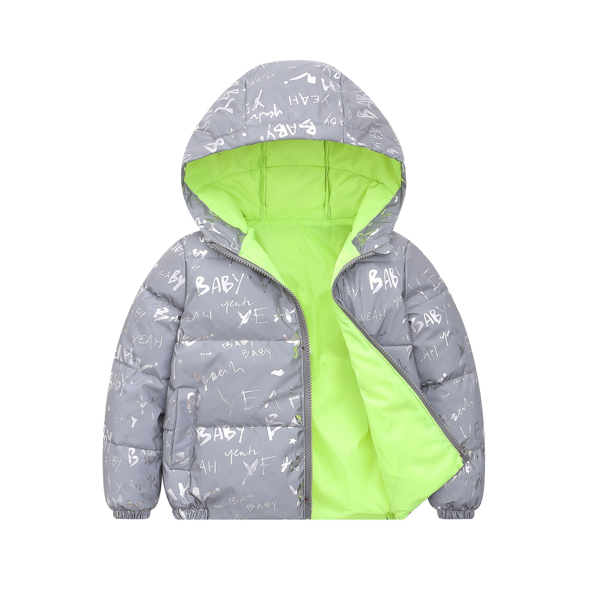 Jxysy Childrens Jas Winter Down Voor Jongens Overalls Voor Meisjes Winter Jas Warm Reflecterende Snowsuit Childrens Parka 4-9 jr: Alphabet silver / 8T