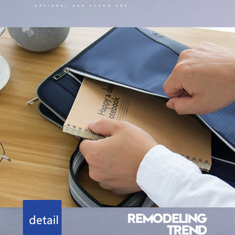 A4 36x28cm Large Capacity Office Canvas&amp;leather Folder 12 Layers Expanding Wallet Document Organizer File Folde Bag