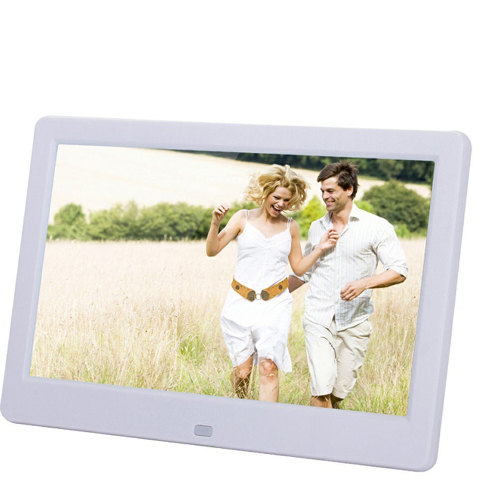 10 Inches Digital Photo Frame Multi-function Player Automatically Reflect Alarm Clock Clear Picture Frame: White EU