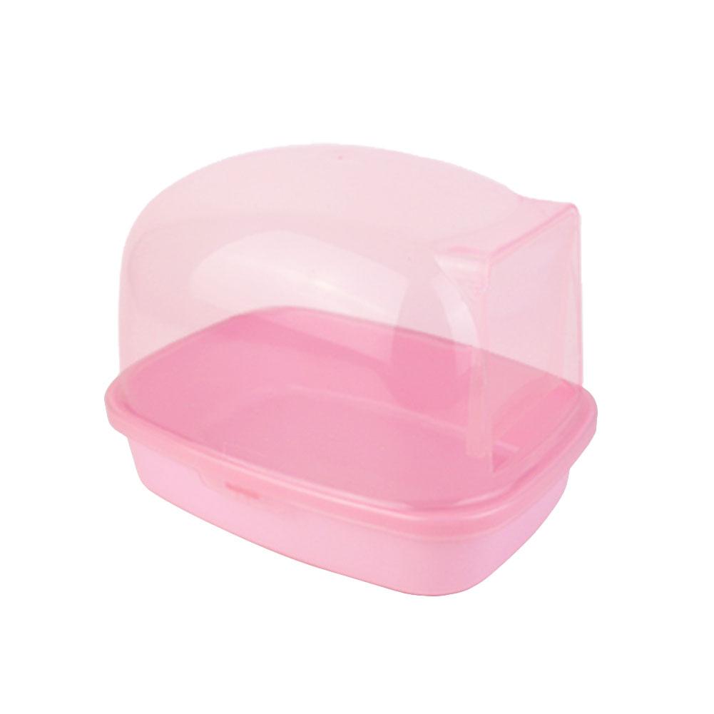 Casa de baño para mascotas, Hamster, piscina, Chinchilla, polvo, arena, baño, ducha, inodoro: Pink