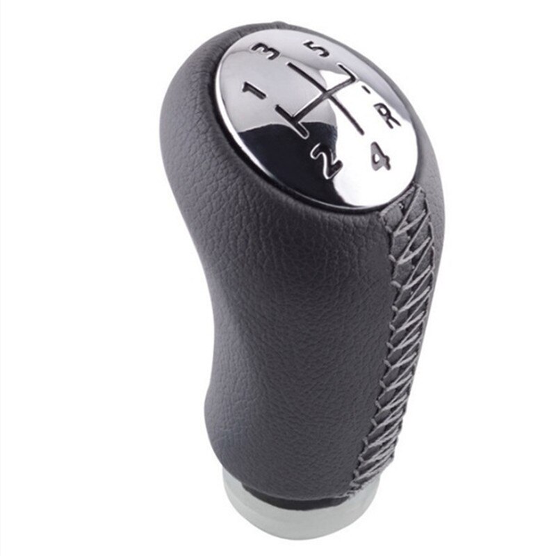 Pommeau de levier de vitesse MT en cuir, 5 vitesses, noir, gris, Beige, pour Renault Megane II, MK2, Scenic 2, Clio 3 III, MK3: gray