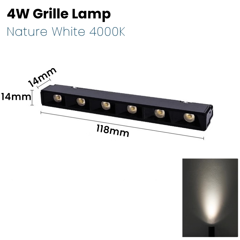 Lampada a Binario portato - 12V DC - Montaggio Superficiale - Sistema a Binario Magnetico - 2W-5W - 3000K/4000K/6000K: Rosso scuro