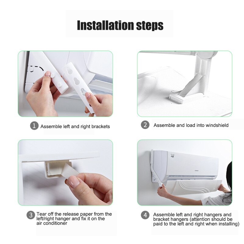 Air Conditioner Wind Deflector Telescopic Adjustable Angle Easy Installation Hogard