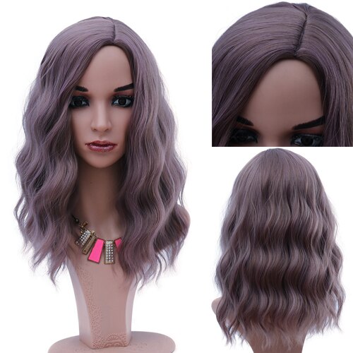 Czarne krótkie peruki z kręconymi włosami Natural Color Bob peruki dla kobiet 16 "syntetyczne włosy damskie zastępują tanie peruki: Pink mix Brown