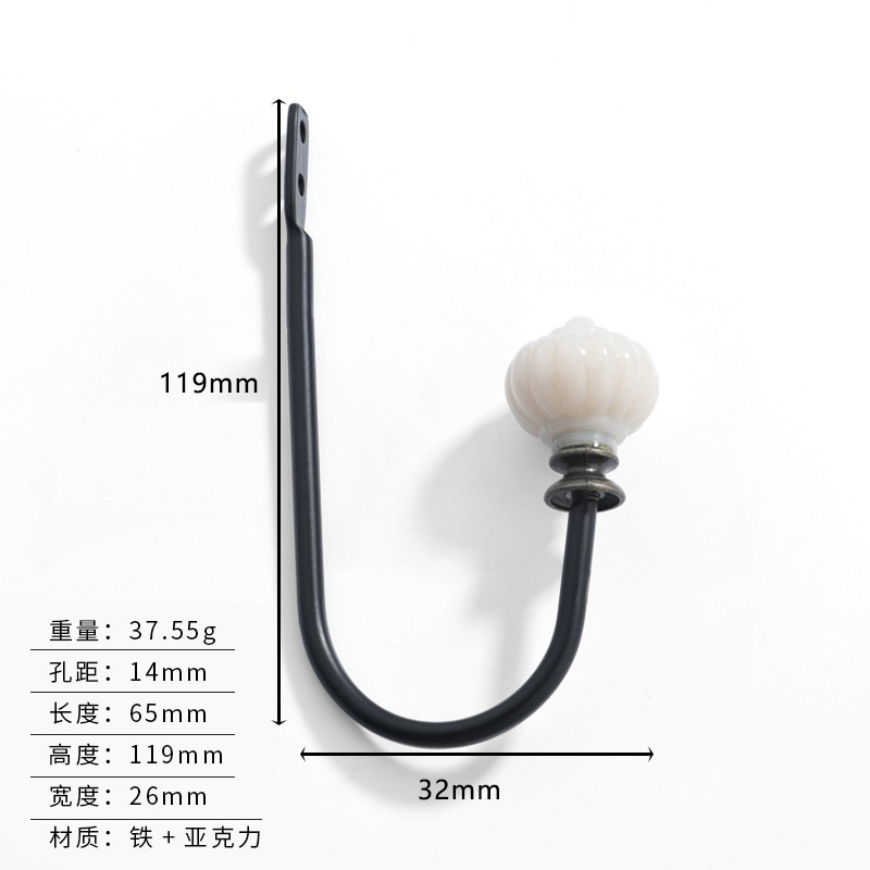 Crochet Mural en Métal en Forme de U pour Rideau, Crochet de Fixation en Fer Rétro, avec Vis, Originalité: MULTI