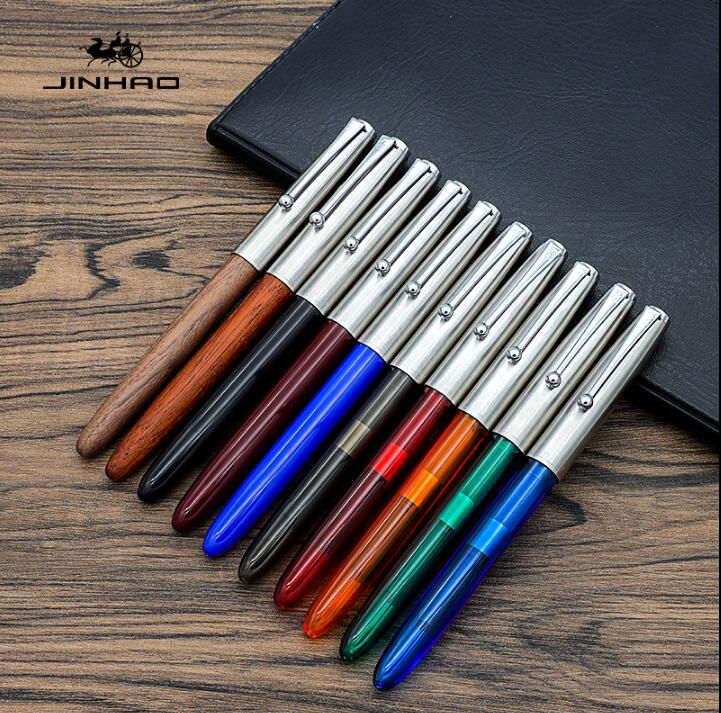 Jinhao 51a 0,38mm brunnen stift holz tinte stifte transparent stift für schule schriftlich pluma fuente büro liefert stylo Feder