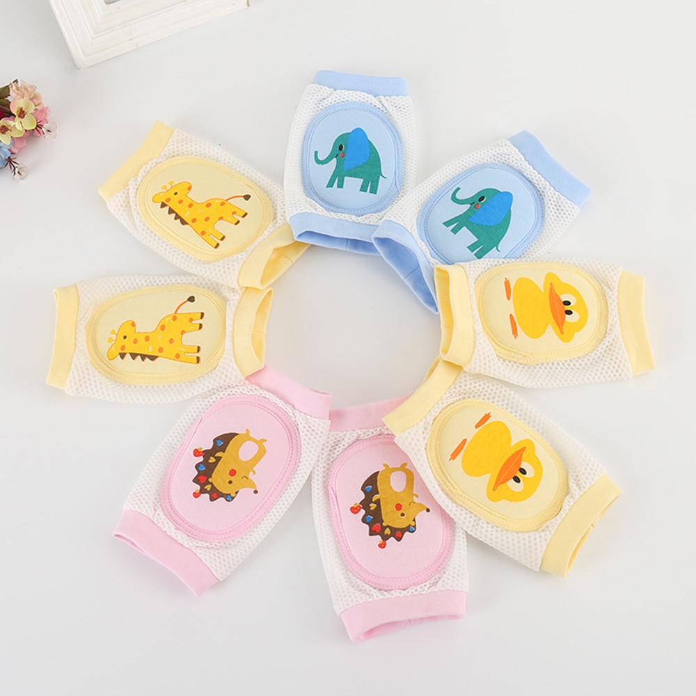 Sell well baby Cartoon Animal mesh knee pads high elastic silk knee pads elbow crawl toddler anti-fall protector children care