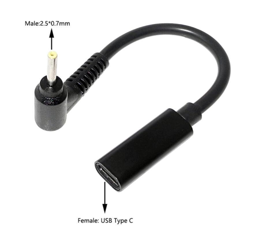 65W PD Type C USB 3.1 Power Adapter Cable Female to Power Connector Converter 4.0*1.35 5.5*2.5 4.5*3.0 4.0*1.7m