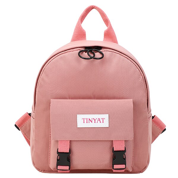 TINYAT Women Mini Backpack Korean Cute Girl Bagpack Daypack Canvas Shoulder Bag For Teenage Girls Female Ladies School Backpack: Pink Mini Backpack