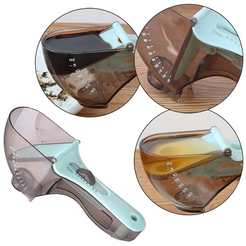 1/2Pc Kitchen Gadgets Adjustable Measuring Scoop Plastic Scale Gauge Baking Supplies Portable Metering Spoon Kitchen accessories
