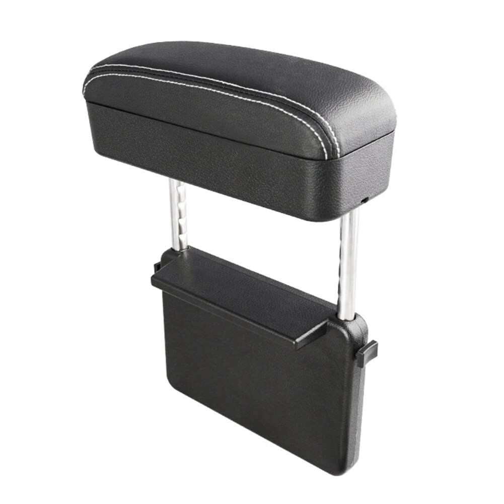 Universal bil armlen boks albuestøtte justerbar bil midtkonsoll armlen bil styling auto sete gap organisator armlen boks: Hvit