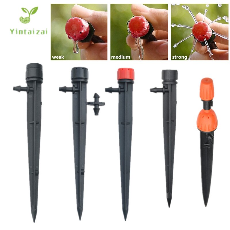 100PCS Adjustable Dripper On Stake For Fruit Tree Watering Garden Irrigation Drip Fittings Water Tools