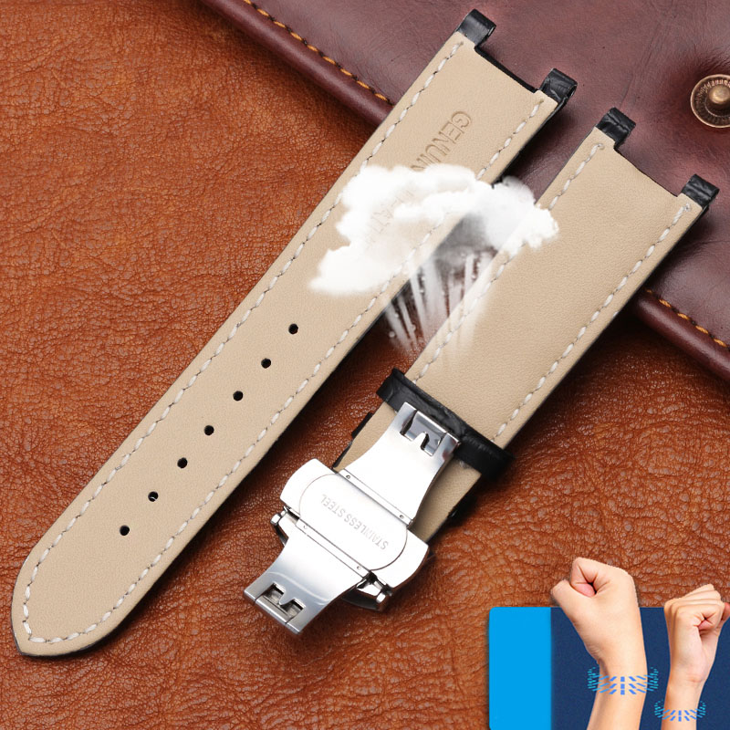 Bracelet de montre en cuir cranté 20*11mm 22*13mm pour GC Guess Passa véritable Lleathe chaîne de montre étanche hommes femmes