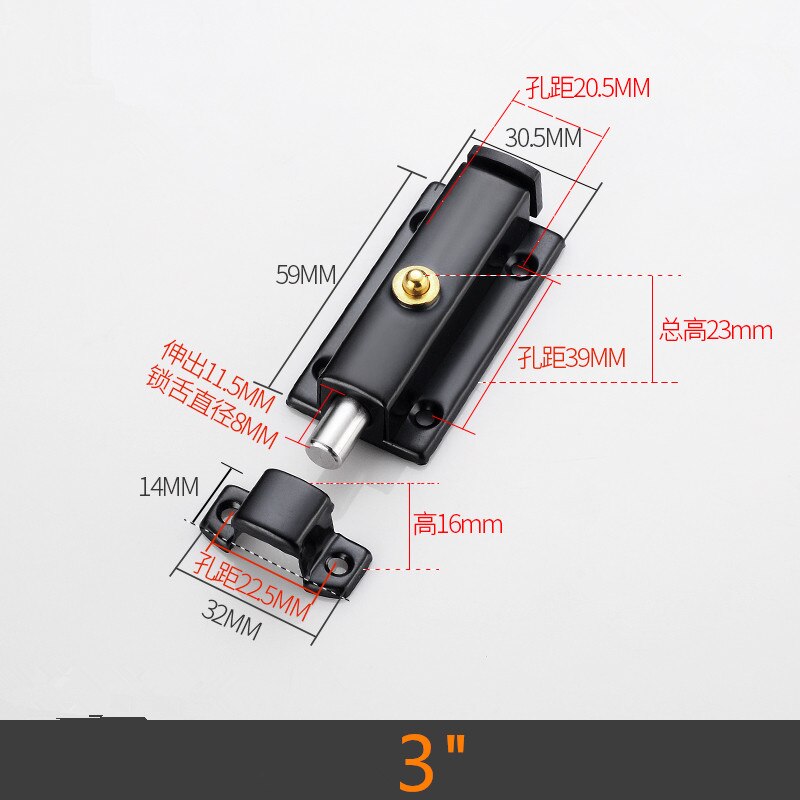 Stainless Steel Spring Loaded Door Latch Bolt Brass Push Release Button Old-fashioned Automatic Spring Latch Lock