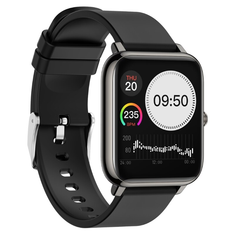 P22 Smart Horloge Mannen Vrouwen Sport Klok Fitness Tracker Hartslagmeter: Black