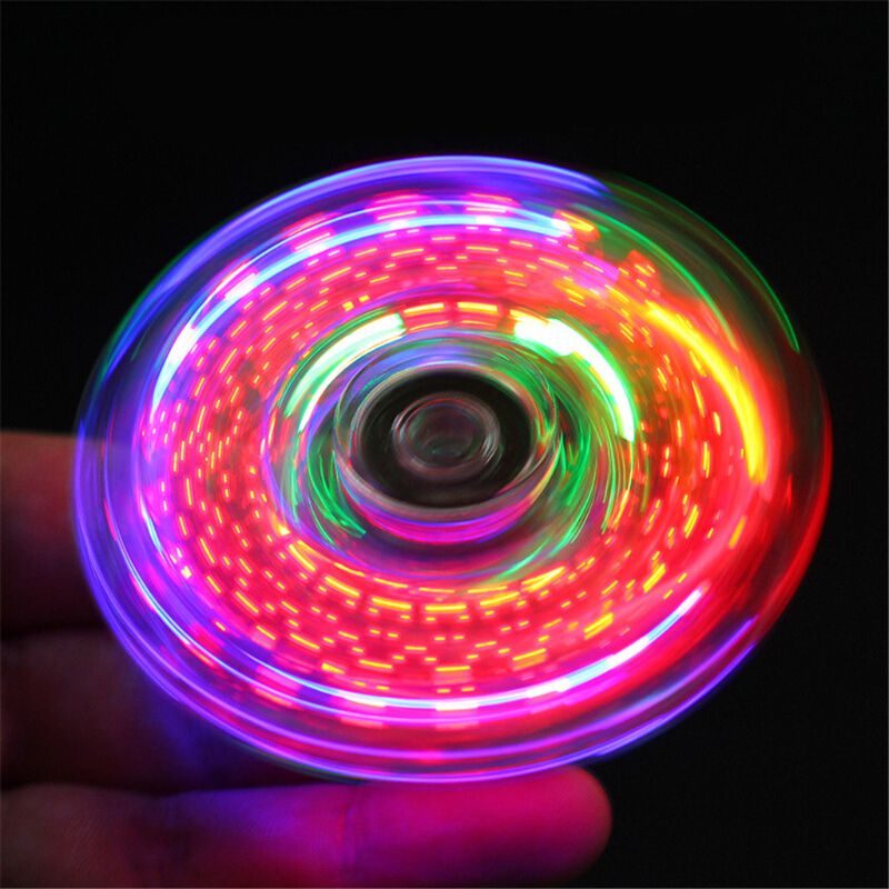 Nieuwigheid meerdere veranderingen led fidget spinner lichtgevende hand top spinners glow in dark edc stress relief speelgoed