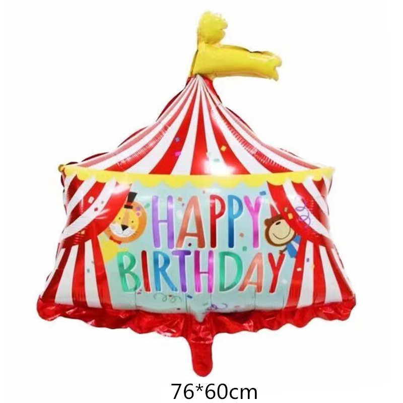 1 Pcs Circus Dieren Verjaardag Folie Ballon Kinderen Animal Party Gelukkige Verjaardag Folie Ballon Decorationcartoon Hoed