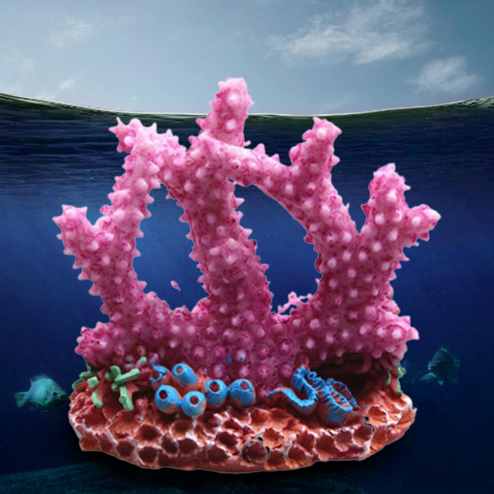 Piedra de Coral Artificial para acuario, ornamento colorido para pecera, Accesorios para tanque