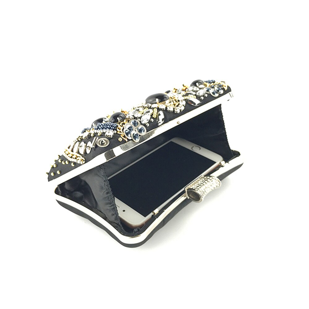 Baoyafang dames zwarte kristallen handtassen feestavondtassen dames trouwtas voor bruid ketting schoudertassen dag clutches