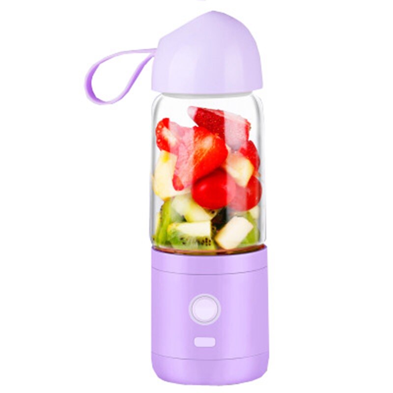 HIMOSKWA 550ML Mini Portable Fruit Juicer Extractor For Student Automatic Food Processor Puree Soy Milk Jam Smoothie Crusher 5V: Lavender