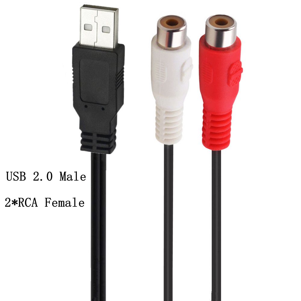 USB A 2.0 Buchse Stecker auf 2 3 Cinch 2/3 Cinch Stecker Buchse AV-Stecker Adapter Stecker Konverter Kabel Blei PC TV HDTV AUX Audio Video: Blau / < =0.5m