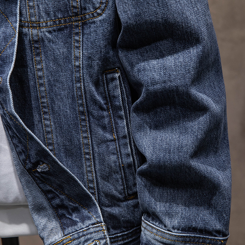 Chaqueta vaquera para hombre, abrigo informal de algodón a la , ropa de de , color azul oscuro, primavera y otoño, novedad de 2022