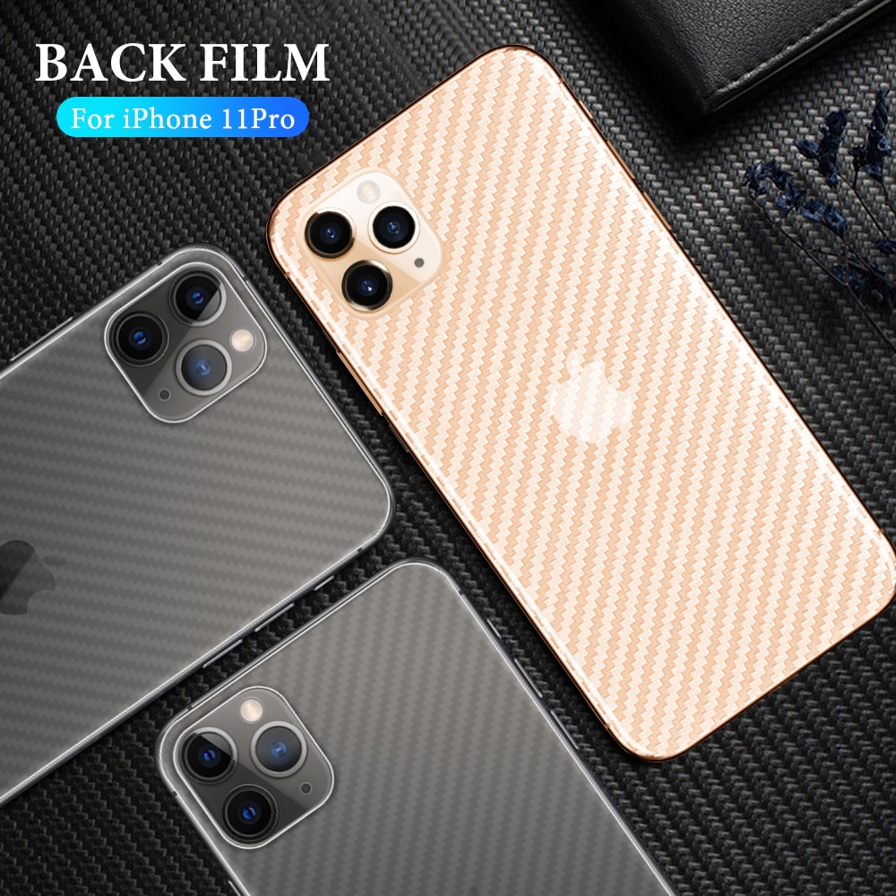 Anti-vingerafdruk Carbon Fiber Back Film Voor iPhone 11 Pro X XS MAX XR Beschermende Film Voor iPhone 8 7 Plus 6 6s Telefoon Protector