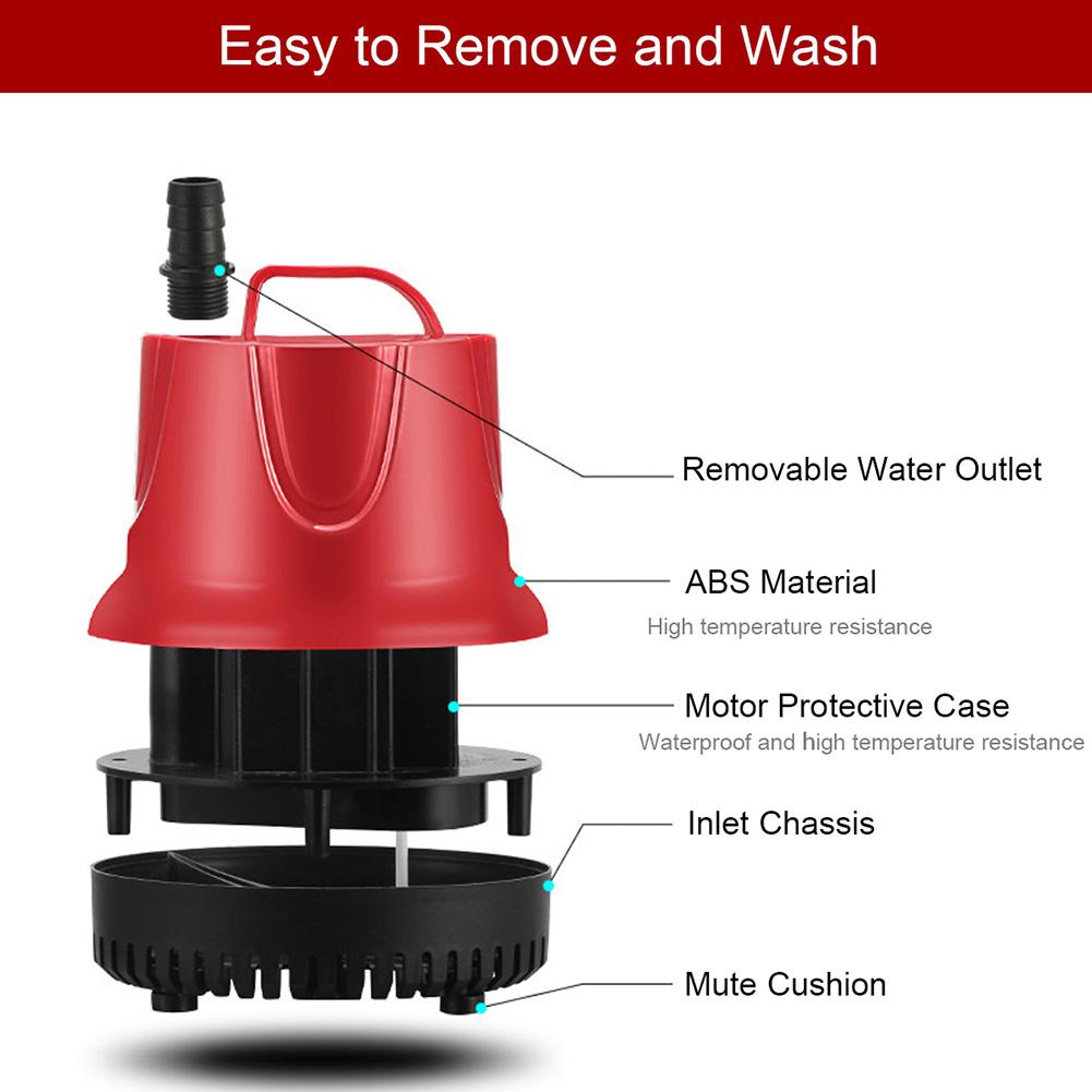 Water Pump 10-80W AC220-240V 50Hz Submersible Ultra-Quiet Pump Fish Tank Aquarium Pond Spout Feature Pump Full Automatic GB plug