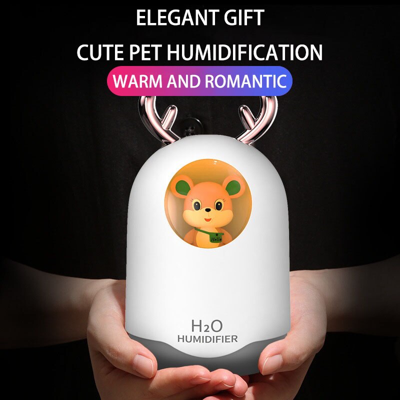 USB portatile nebulizzatore freddo aromaterapia diffusore di olio essenziale umidificazione muta Mini umidificatore luce notturna 360ml