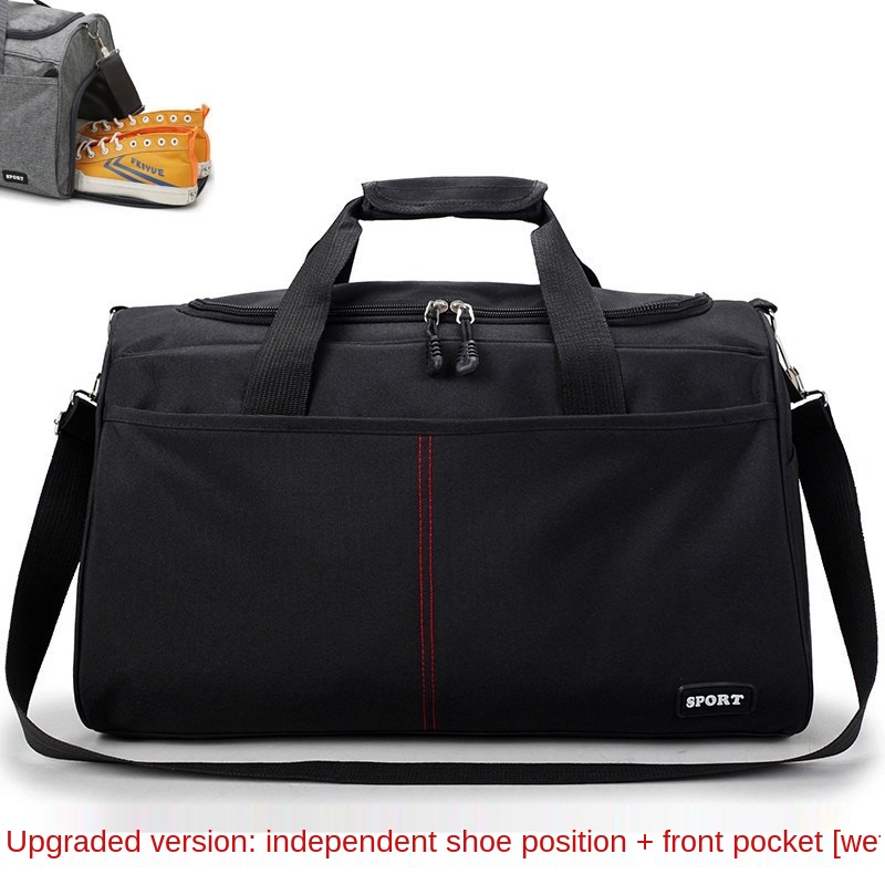 Large Capacity Travel Bag with Shoulder Strap Adjustable Duffel Hanging Suitcase Women Handbag Totes Outdoor Sports: large new Black