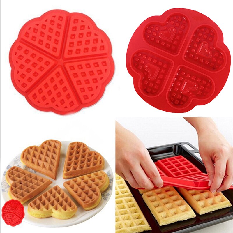 Kjøkken vaffel form non-stick kake form makers kjøkken silikon vaffel bakeware