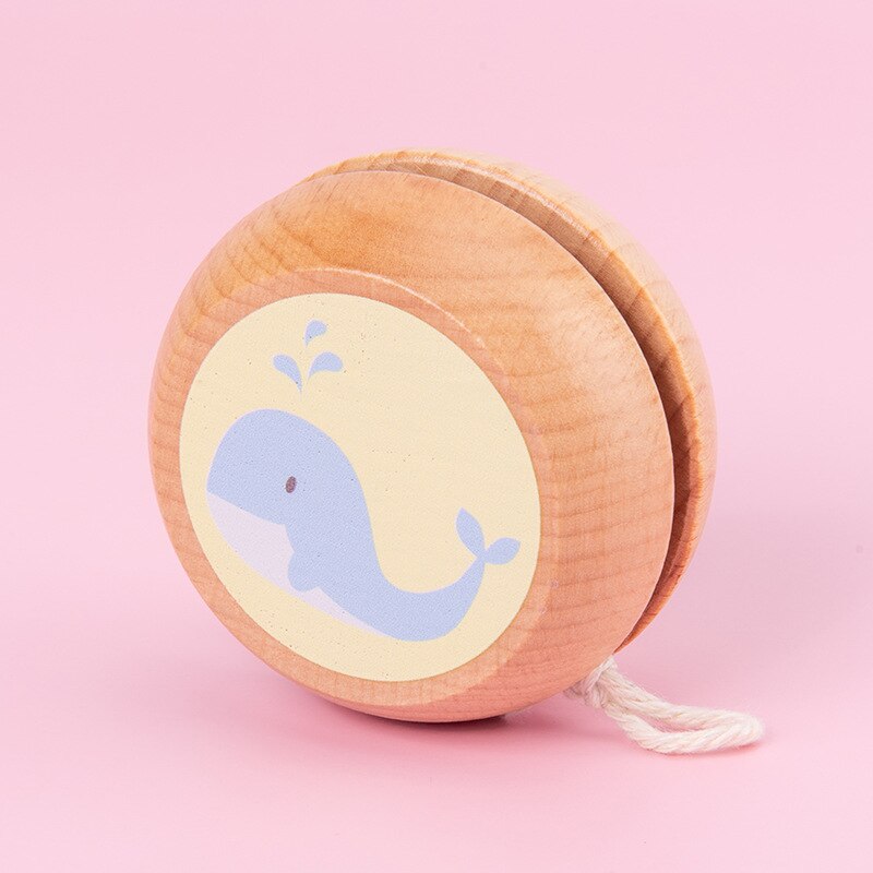 Bambini Yo-Yo Yo-Yo Carino immagini di Animali di Legno Yo-Yo Giocattoli Interessante Creativo Yo Yo Giocattoli Per I Bambini di legno Yoyo Palla: whale