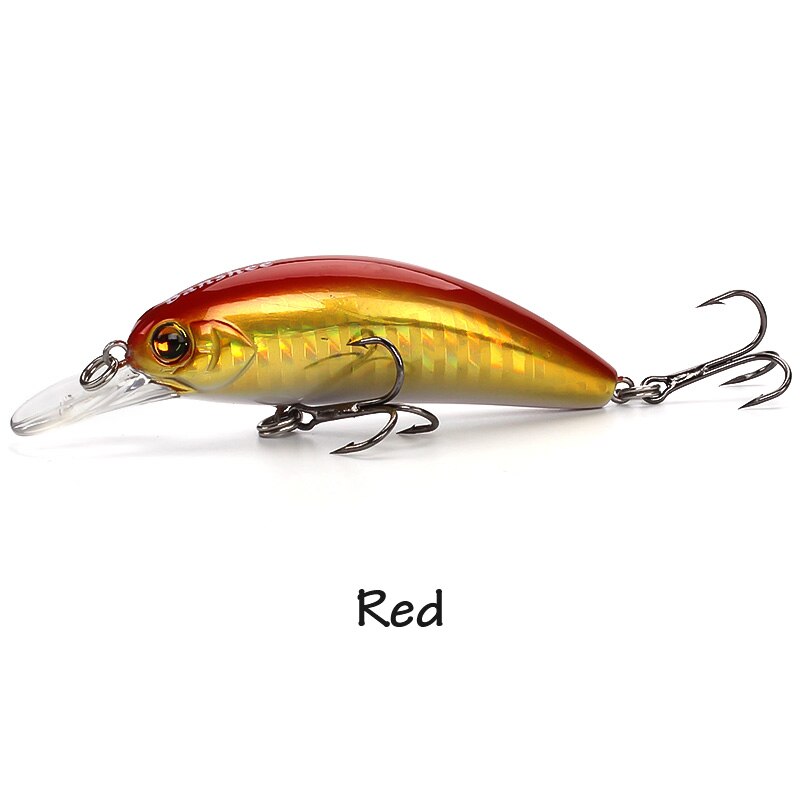 Banshee 65mm 9.3g GO-CM003 Trout Perch Fishing Lure Floating Wobbler Artificial Bait Shallow Diving Crank Minnow Crankbaits sea: Red
