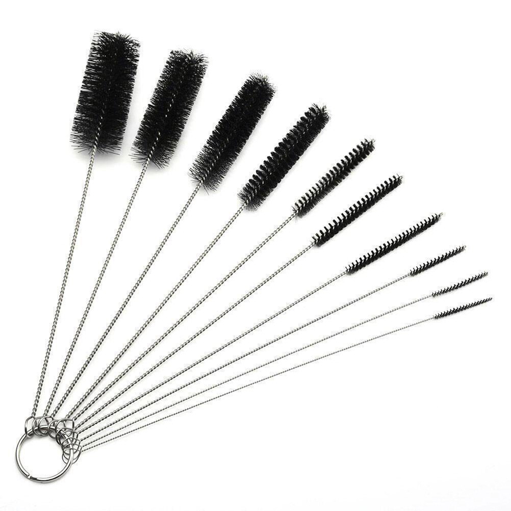 10 pièces/ensemble Tube à essai brosses métal verre propre Fumar biberon Tube à essai verre brosse de nettoyage