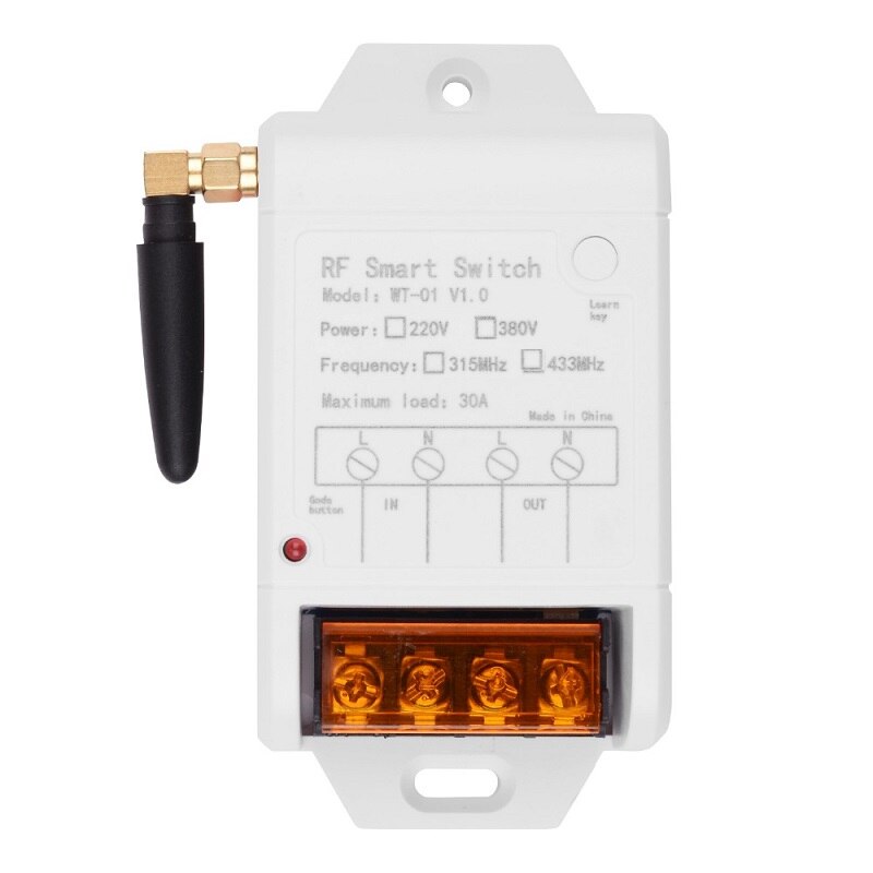 Industrial AC 220V 380V 1CH 30A Wireless Remote Control Switch Receiver + Transmitter For Water Pump LED Light Garage Door
