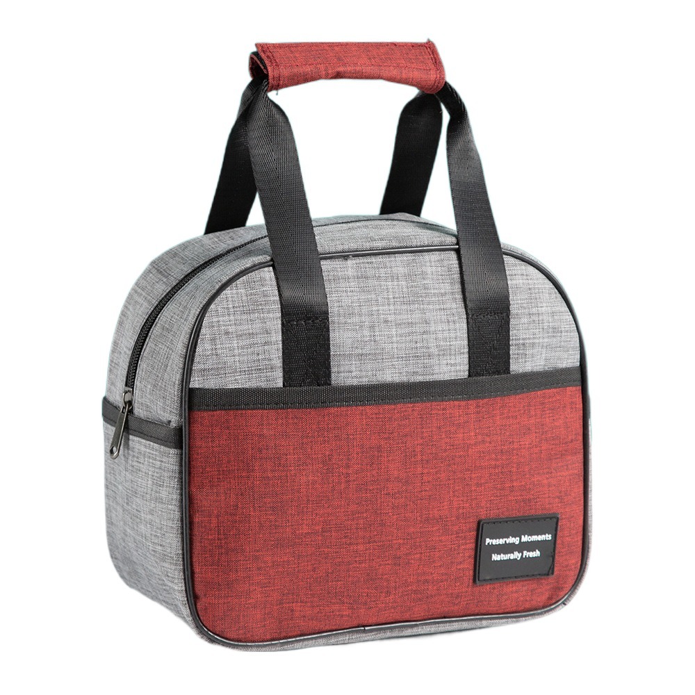 Portable Insulated Thermal Lunch Bag Waterproof Large Capacity Hand-held Picnic Food Pouch Oxford Cloth Thickened Lunch Box: Blue