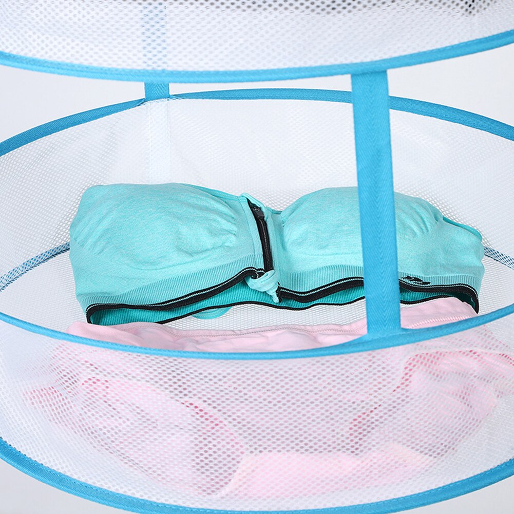 Single/Double Layer Drying Clothes Basket Socks Folding Hanging Mesh Rack Hanger