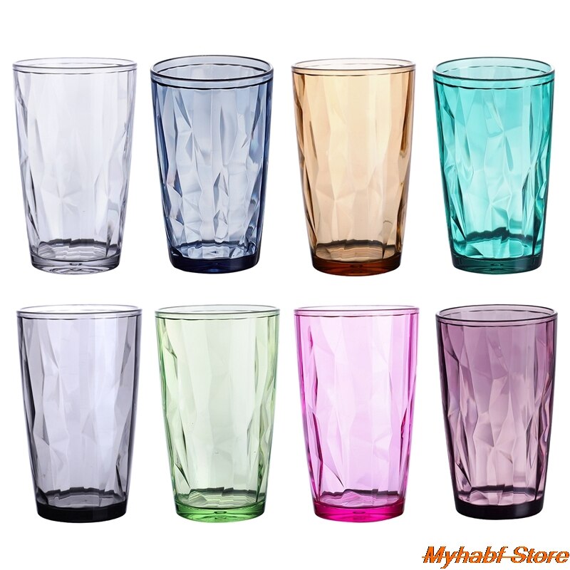 Gobelets en acrylique Transparent, 1 pièce, pour boire du thé, de l'eau, du jus de lait, verres à vin, Bar de cuisine, verres à boisson,