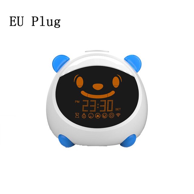 Wifi slimme kinderwekker slaaptrainer klok licht geluid expressie smart life tuya app spraakbesturing met alexa google home: Blauwe eu-stekker