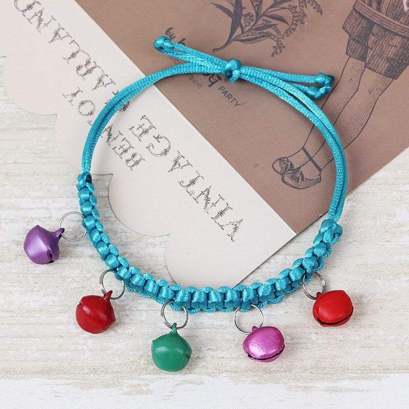 Cat collar bell cat sound ring hand-woven collar multiple bells position cat position bell cat collar