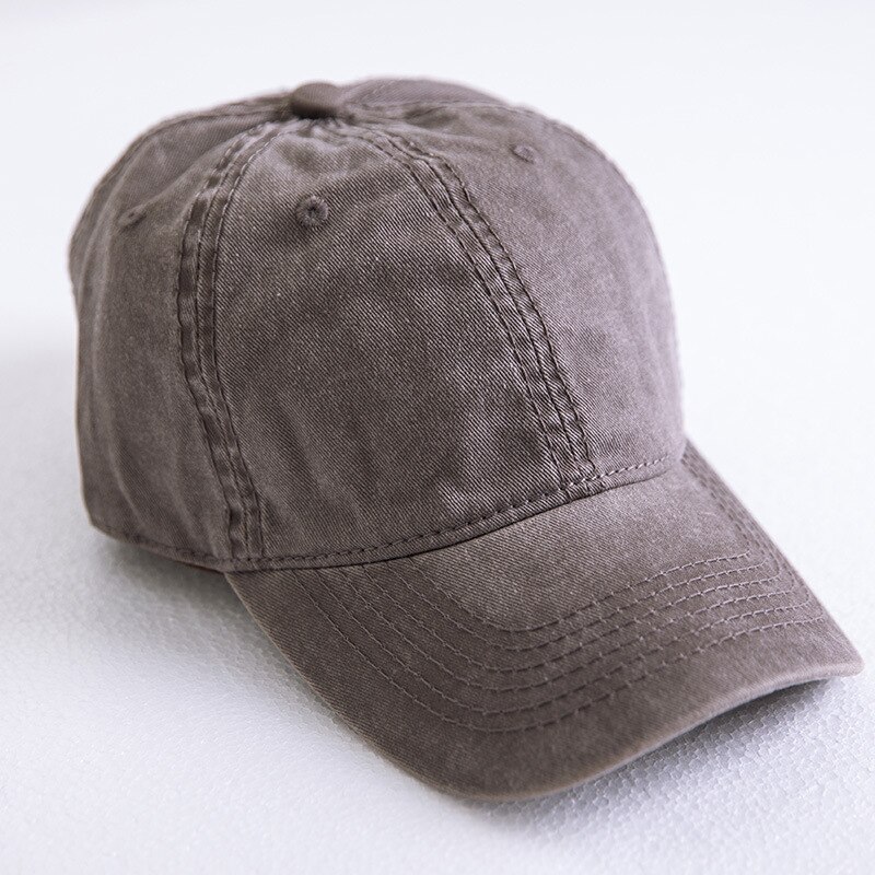 Lente Zomer katoen Gewassen Baseball Cap Mannen Vrouwen doen oude retro stijl Outdoor Zonnescherm Hoed Casual effen kleur baseball cap: light brown