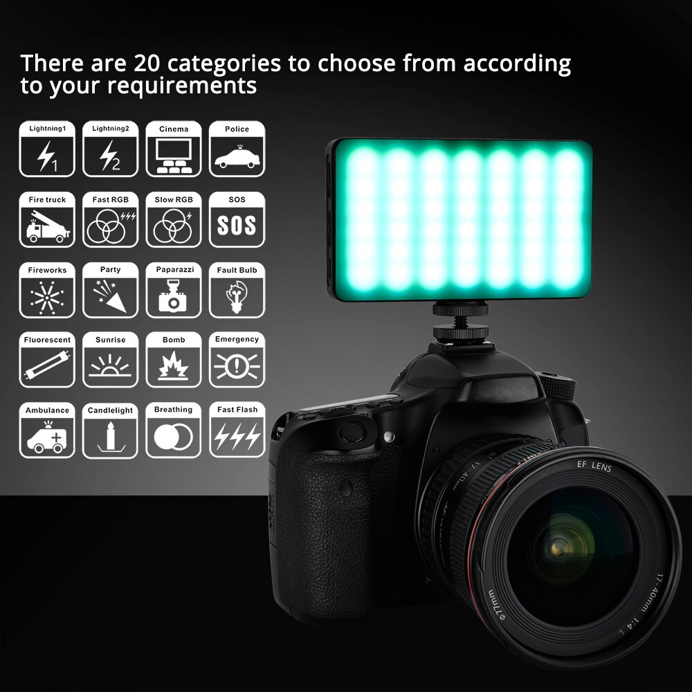 YELANGU LED RGB Video Licht 2500-9000K Temperatur Tragbare Photogaphy Selfie Beleuchtung für Studio DSLR Kamera Smartphone 3100mAh