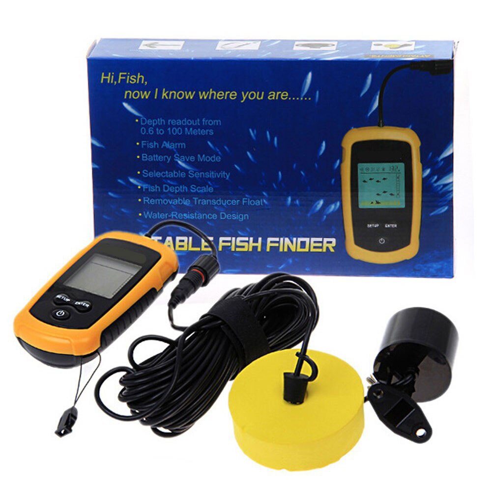 Draagbare Fishfinder Een Handheld Fishfinder Met Een Vis Dieptemeter En Een Hoorbaar Alarm Kan Detecteren Vis In een Specifieke Gebied