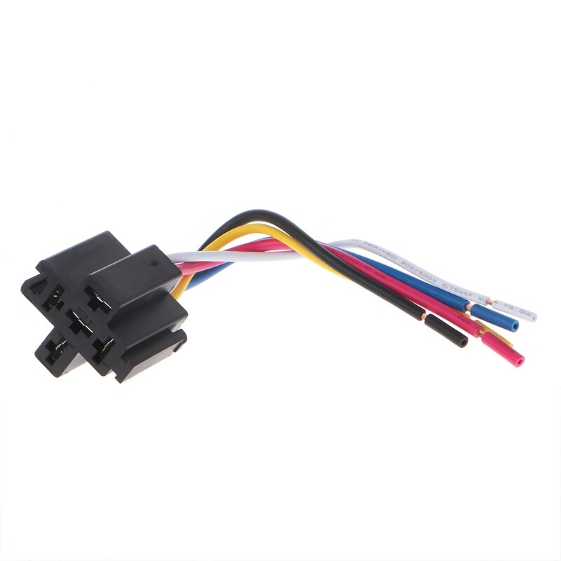 Pre Wired 5 Pin Relay Mounting Base Socket Holder 12V 24V 40A